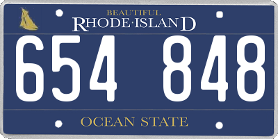 RI license plate 654848