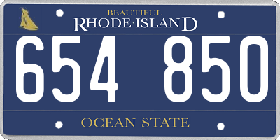 RI license plate 654850