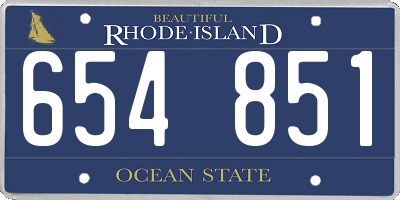 RI license plate 654851