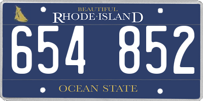 RI license plate 654852