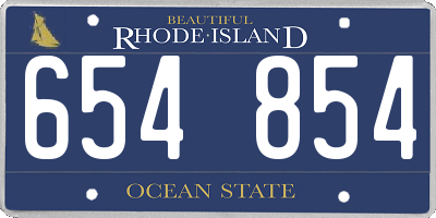 RI license plate 654854