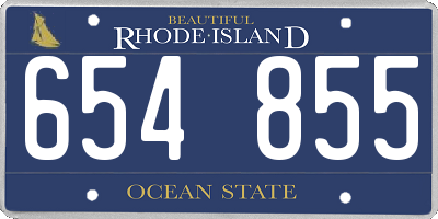RI license plate 654855