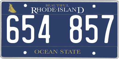 RI license plate 654857