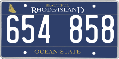 RI license plate 654858