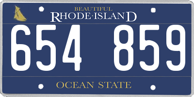 RI license plate 654859