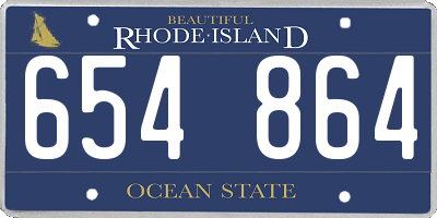 RI license plate 654864