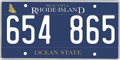 RI license plate 654865