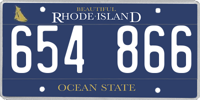RI license plate 654866