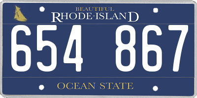 RI license plate 654867