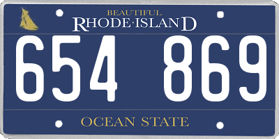 RI license plate 654869