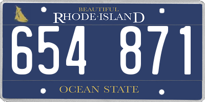 RI license plate 654871