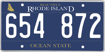 RI license plate 654872