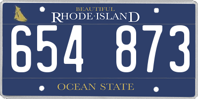 RI license plate 654873