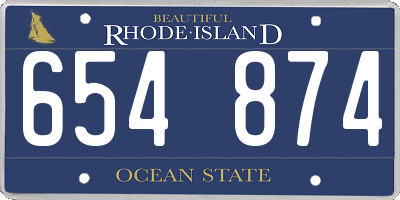 RI license plate 654874