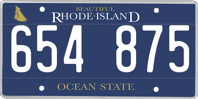 RI license plate 654875