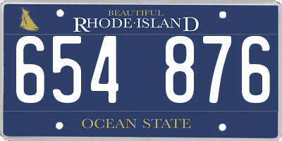 RI license plate 654876