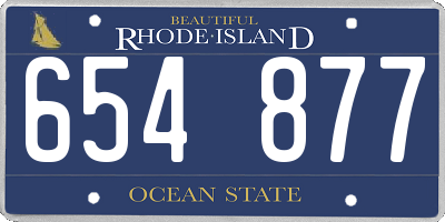RI license plate 654877