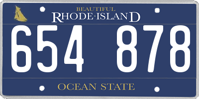 RI license plate 654878
