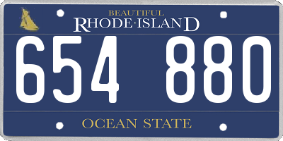 RI license plate 654880