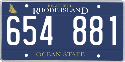 RI license plate 654881