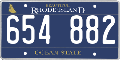 RI license plate 654882
