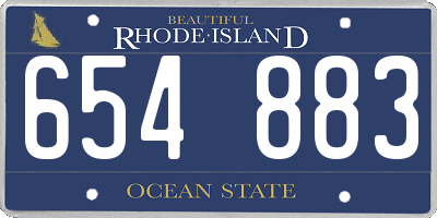 RI license plate 654883