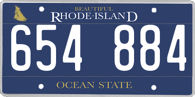 RI license plate 654884