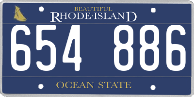 RI license plate 654886