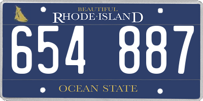 RI license plate 654887