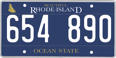 RI license plate 654890