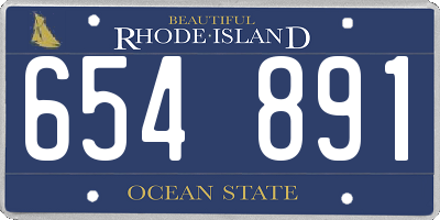 RI license plate 654891