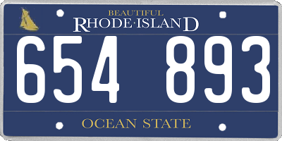 RI license plate 654893