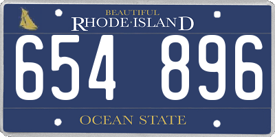 RI license plate 654896