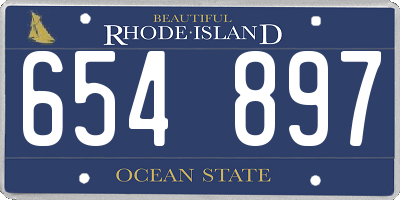RI license plate 654897