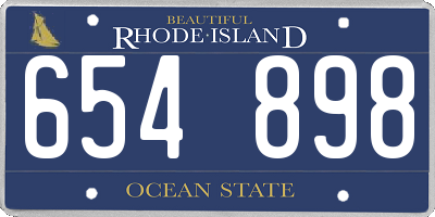 RI license plate 654898
