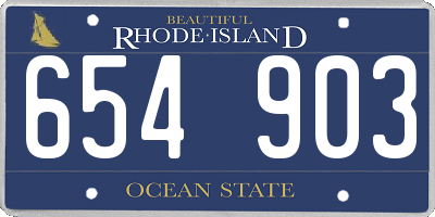 RI license plate 654903