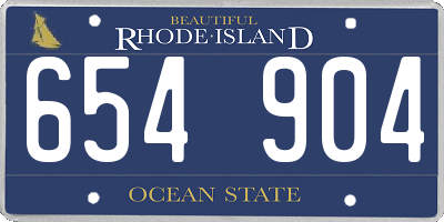 RI license plate 654904