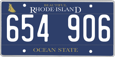 RI license plate 654906