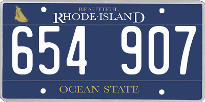 RI license plate 654907