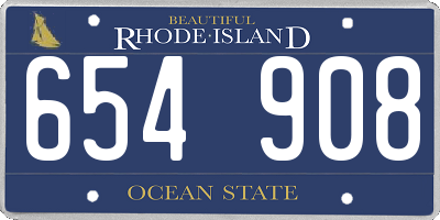 RI license plate 654908