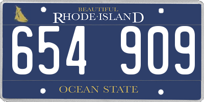 RI license plate 654909