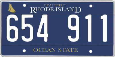 RI license plate 654911