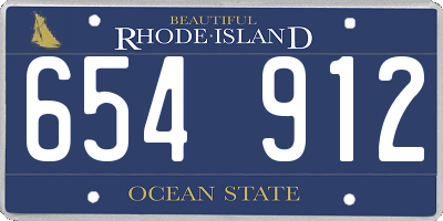RI license plate 654912
