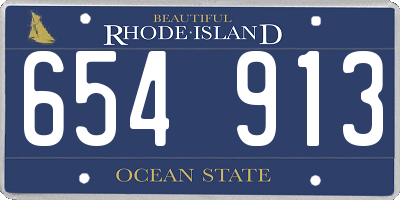 RI license plate 654913