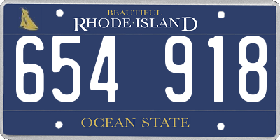 RI license plate 654918