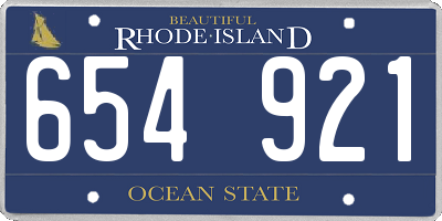 RI license plate 654921