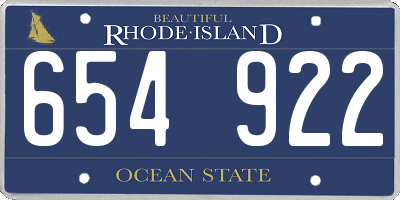 RI license plate 654922