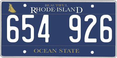 RI license plate 654926