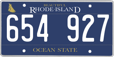 RI license plate 654927