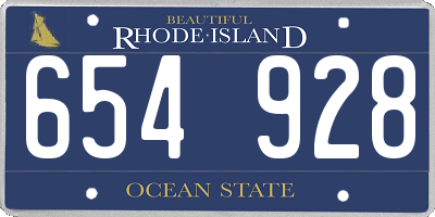 RI license plate 654928